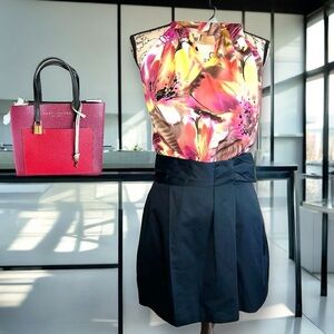 EUC-BCBGMaxAzria Black A-Line Skirt-10